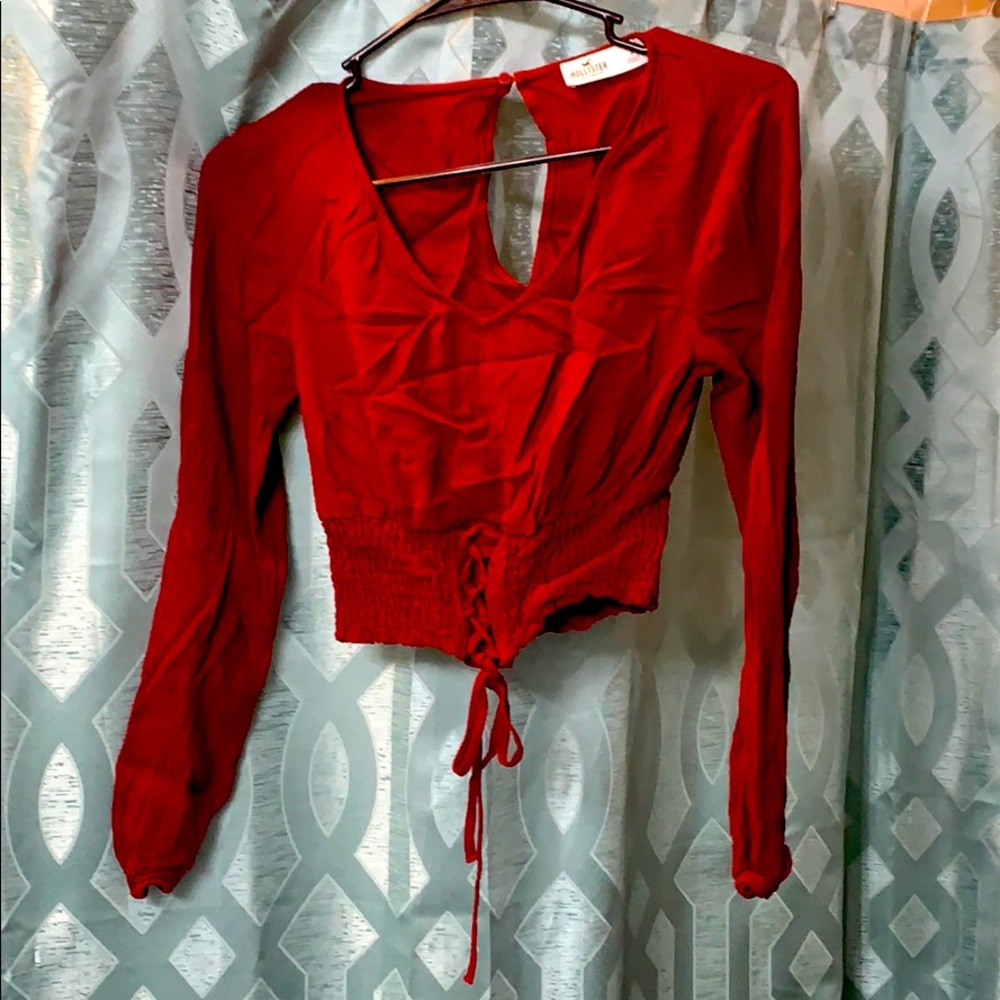 Hollister Cropped Peasant Blouse